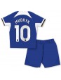Chelsea Mykhailo Mudryk #10 Domácí dres pro děti 2023-24 Krátký Rukáv (+ trenýrky)